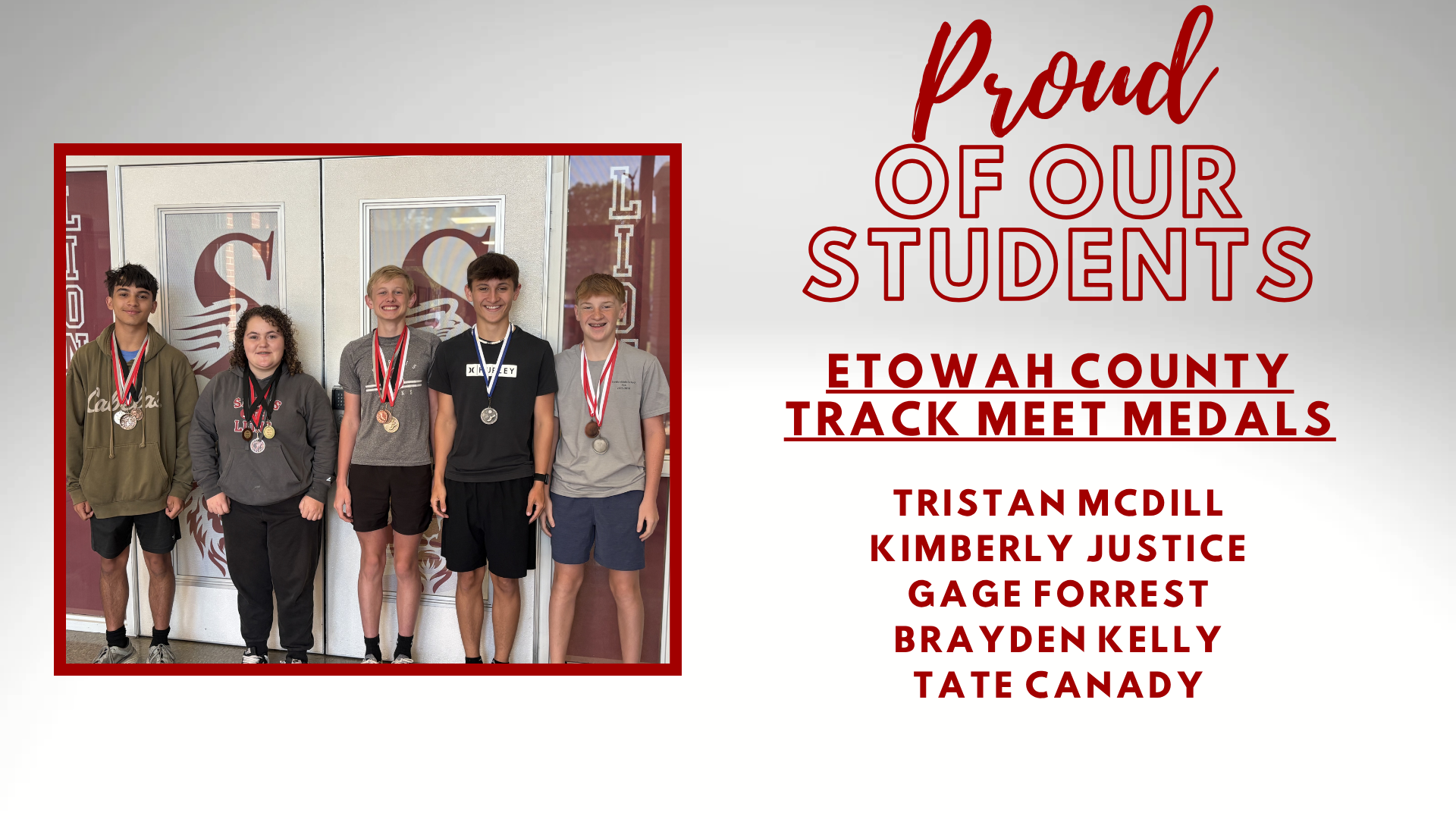 Proud of Our Students: Etowah County Track Meet